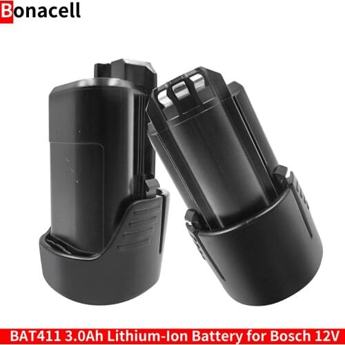 Bonacell for Bosch BAT411 No Memory Effect Battery 12 V 3.0Ah Lithium-Ion Battery BAT411A BAT412 BAT412A BAT413 BAT413A