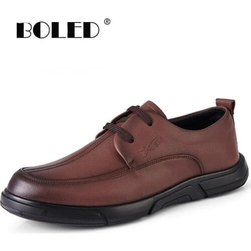 Natural Leather Men Shoes Handmade Waterproof Shoes Men Flats Outdoor Autumn Vintage Anti-Skid Walking Shoe Zapatillas Hombre