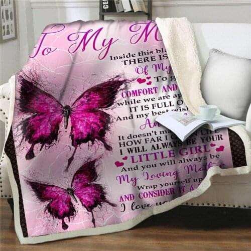 Letter To My Mom Daughter wife Blanket soft flannel Thick throw Blanket Bedspread Warm Sleep Quilt cover Encourage and Love Gift