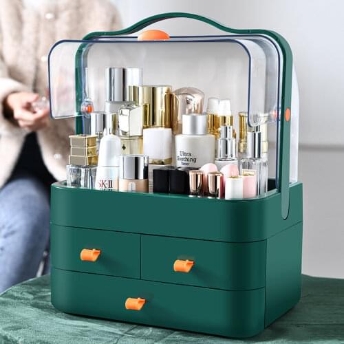 New Makeup Dustproof Cosmetics Storage Box Rack Desktop Skin Care Products Lipstick Beauty Storage Drawer