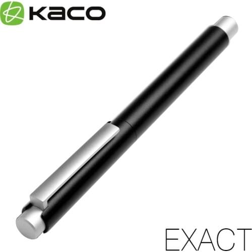 Jinghao KACO EXACT Fountain Pen Series Luxury Matte Silver and Black Clip Metal Ink Pens for Office 0.5mm F Nib Gift Pen Case