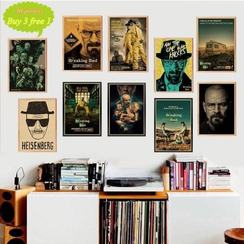 Movie poster wall paint retro Kraft Paper Poster breaking Bad Movie drawing Wall Sticker Home decor