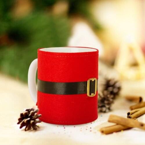 Merry Christmas Creative Decoration Xmas Clothes Cup Set Christmas Celebration Decoration Velvet Cloth Cup Cover