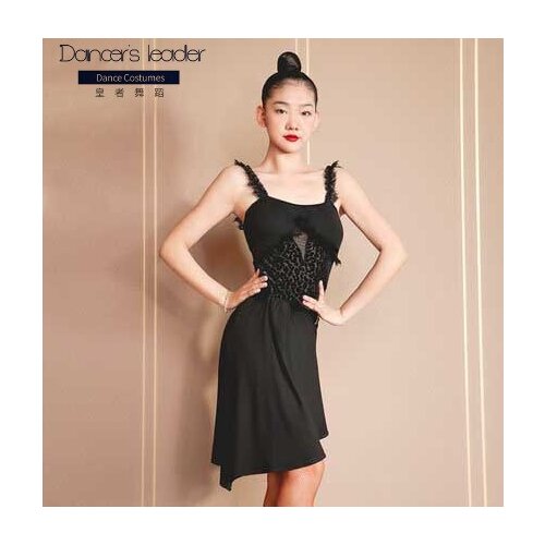 Latin Dance Dress Woman Milk Silk Irregular Sling Dance Practice Clothes Adult rumba tango costume stage performance costume