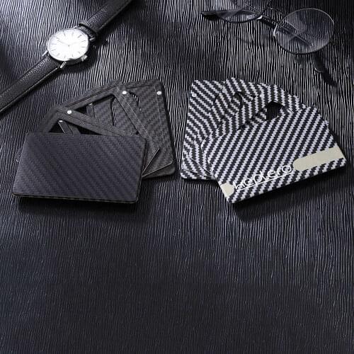1 Piece Aluminum New Carbon Fiber Wallet Cash Card Holder Business Wallet Credit Card Protector Case Pocket Purse Fireproof