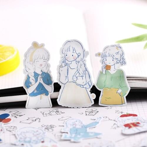 20pcs cute Cartoon girls set stickers Diy Scrapbooking Fashion Laptop Snowboard Decor Car Styling Decal Fridge Doodle Kid Toy