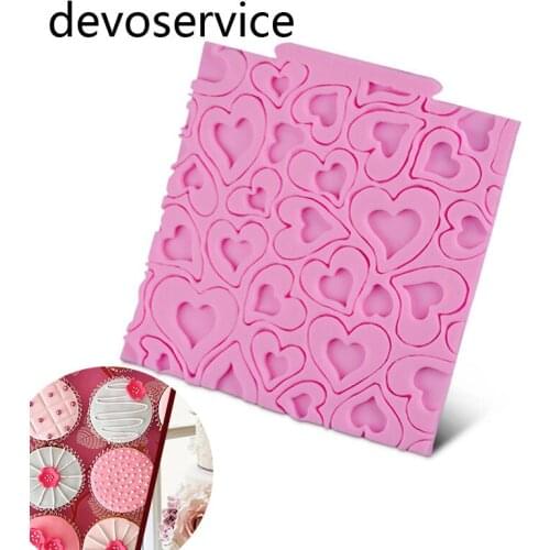 2020 New Heart Shaped Silicone Mold Lace Lace DIY Cake Baking Tools Sugar Fondant Loving Silicone Chocolate Cake Decorating Tool