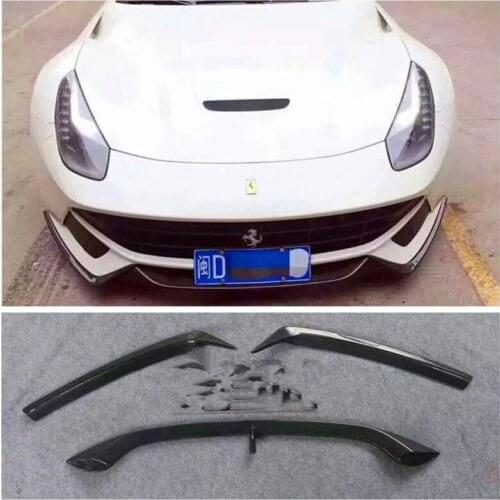 High Quality 3 pieces 1set Carbon fiber Bumper Front Lip Diffuser Spoiler Protector Cover For Ferrari F12 Berlinetta 2013-2017