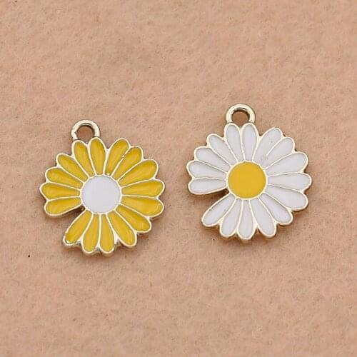 5pcs Gold Plated Flower Charm Pendants Jewelry Making Bracelet Findings Handmade Jewelry Diy Accessories Craft 18x16mm