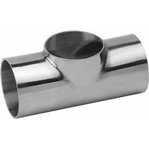 63mm 2.5" O/D 304 Stainless Steel Sanitary Weld Flat Tee 3 Way Connector Pipe Fitting