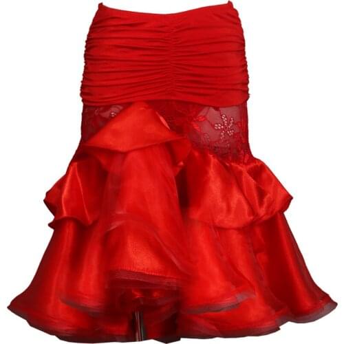 Ballroom Tango Rumba Cha Cha Latin Salsa Dance Dress Skirt Square Dance red Hip Hop Clothes Women Latin Dance Dress