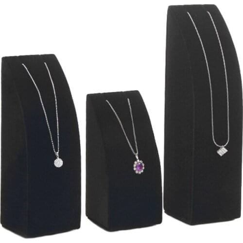 Black Velvet Necklace Pendant Display Organizer Holder Display Stand For Counter Jewelry Display Rack Window Display