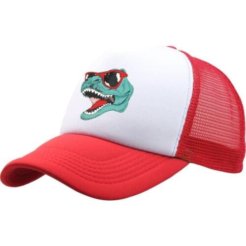 New dinosaur pattern mesh baseball cap unisex funny cool trucker hat suitable for adult summer outdoor leisure hip hop sun hat