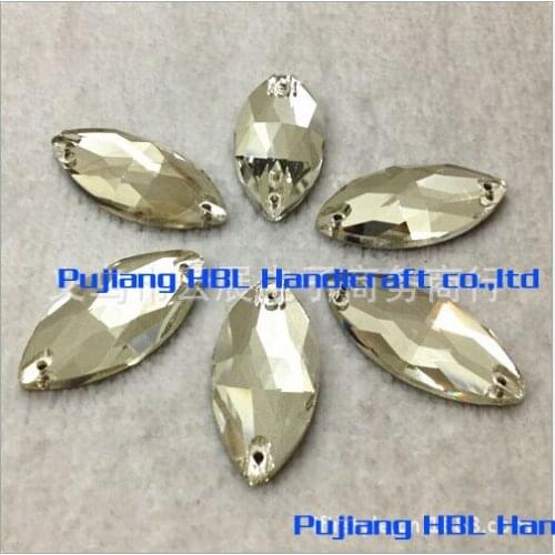 Very Shining White Colour Horse Eyes Shape Sew On Crystal Beads Glass Rhinestones Sewing Strass Diamond