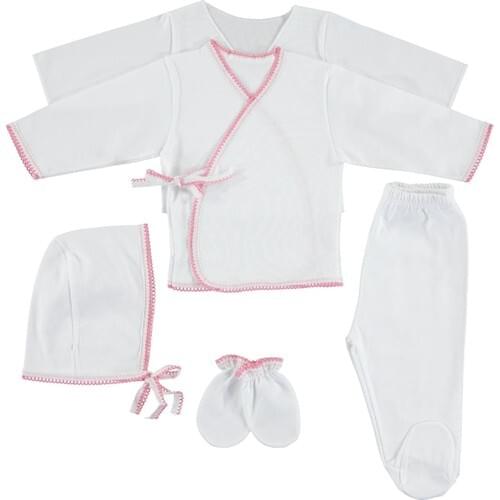 Combed 5'li The Zibin Set Newborn pink 2021 autumn spring baby clothing newborn jumpsuit princess turkey fast shipping