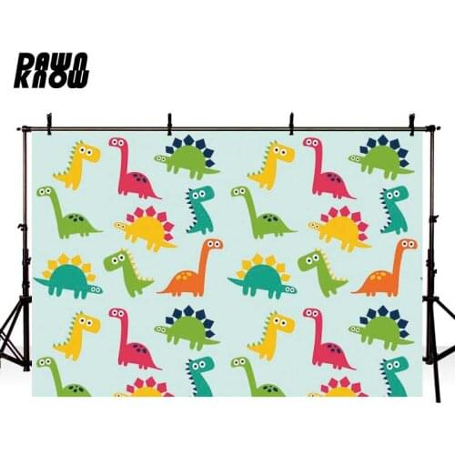 DAWNKNOW Cartoon Color Dinosaur Photography Background Backdrop Photocall Shoot Baby Children Party Photo Studio Customize GY420