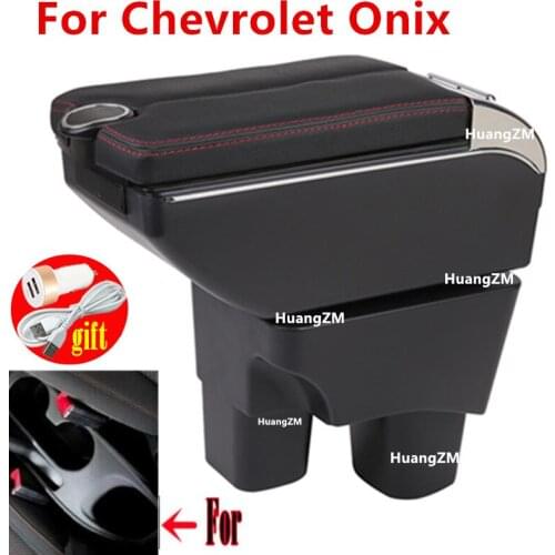 For Chevrolet Onix Armrest Box Car Central Armrest Storage Cavalier Box cup holder ashtray USB interface interior car-styling