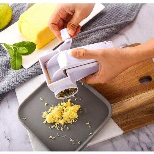 Homemade Whirling Cheese Grater Rotary 3 In 1 Stainless Steel Grater Hand Cheese Grinder Knife Spatula Butter Slicer