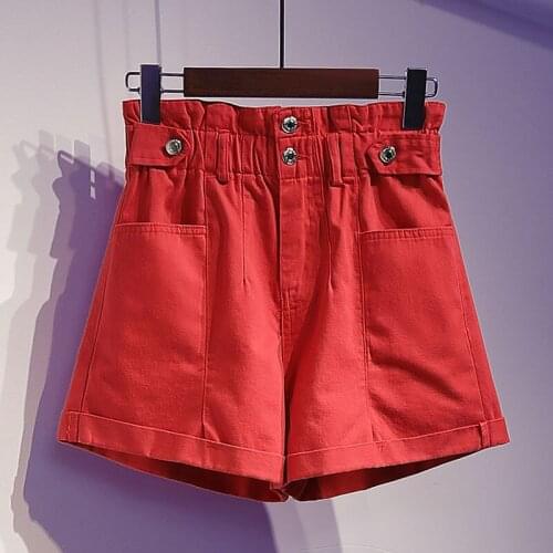 High-waist denim shorts female 2020 new spring and summer Korean large size wild net red loose thin a-line wide-leg pants