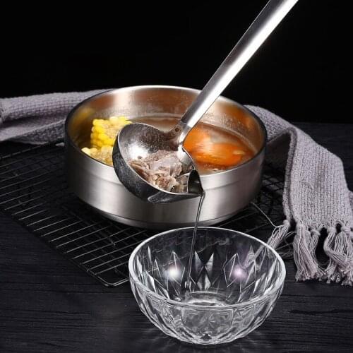 Stainless Steel Filter Oil Spoon Oil Soup Separator Household Kitchen Cooking Filter Drain Oil Soup Oil Spoon Fat Separator