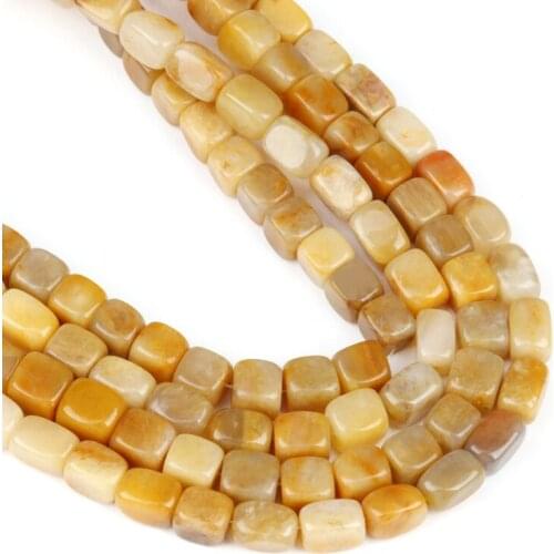 Natural Freeform Yellow Jades Stone Beads Spacer Beads For Jewelry Making Bracelet Necklace DIY jewelry Loose Beads Accessories