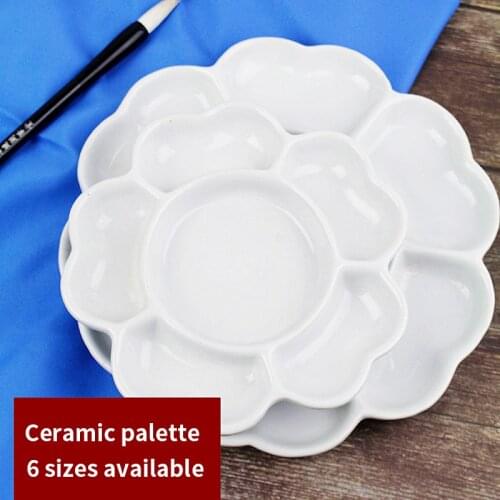 Ceramic palette gouache watercolor chinese painting pigment white porcelain makeup color acrylic paints art supplies for artists