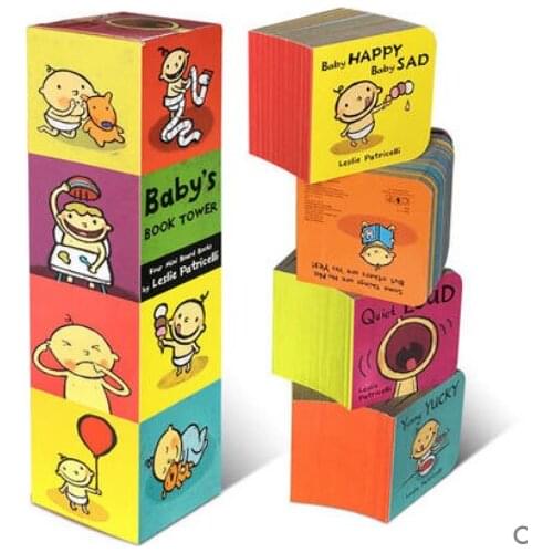 0-3 year 4book/set Babys Book Tower Leslie Patricelli Early childhood English Enlightenment cognitive early education paperboard