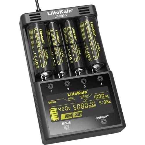 Liitokala Lii-500 Lii-PD4 Lii-500S Lii-402 3.7V 1.2V 18650 battery Charger 17355 21700 26650 AA 18350 18500 17500 25500 10440