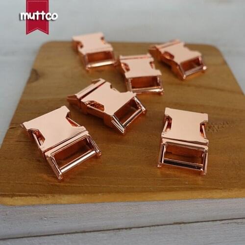 Metal curved side release buckle zinc alloy durable security lock plated metal buckle 15mm DIY dog collar accessory CK-15R