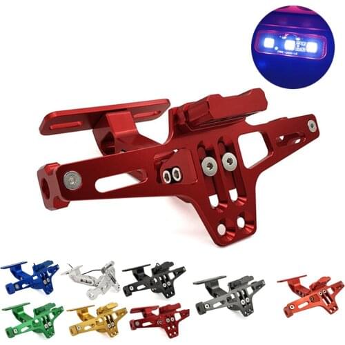 Motorcycle Adjustable Angle License Plate Holder Bracket CNC Aluminum For Suzuki GSF600 Bandit BURGMAN 400 GS 1000 500E GSX 250