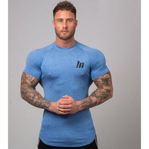 Compression Skinny T-shirt Men Gyms Fitness Bodybuilding Workout Quick dry t shirt Male Summer Tee Tops Jogger Brand Clothing