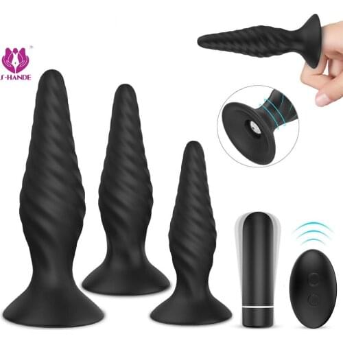 SHANDE Butt Anal Plug Set Dilator Tube Big Huge Sex Toy Vibrator Vibrating Ass Gay Cork Silicone Plug for Man Women Sex Products