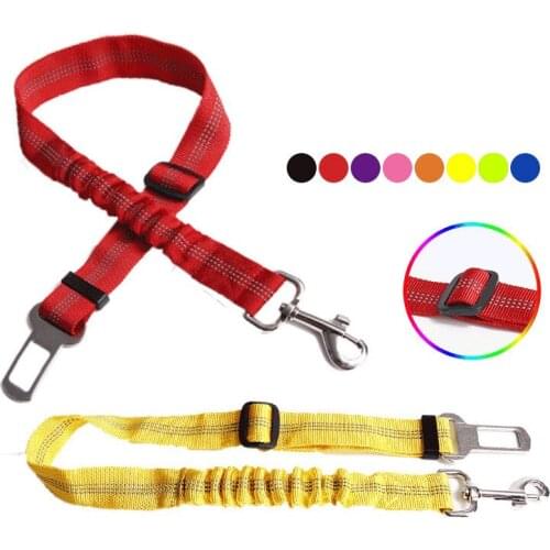 Reflective nylon pet elastic car seat belt Adjustable Dog Seat Belt Pet Car Vehical Safety Lash Leads Pet Dog Safety leads