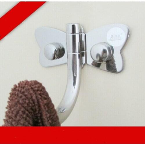 Stainless Steel Single Hooks Bright Clothes Bag Cap Wall Hooks Washroom Kitchen cap room Lavatories For Home Decorate Hooks