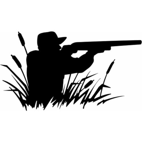 Hunting Hunter Huntsman Car Sticker Decal Removable Waterproof Rear Window Decor Black/silver CL449
