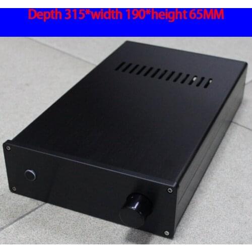 KYYSLB 315*190*65MM CJ002 All Aluminum Power Amplifier Chassis Box House DIY Enclosure with Feet Knob Amplifier Case Shell