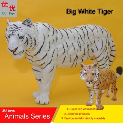 Hot toys:Super Big White Tiger Simulation model Animals kids toys children educational props