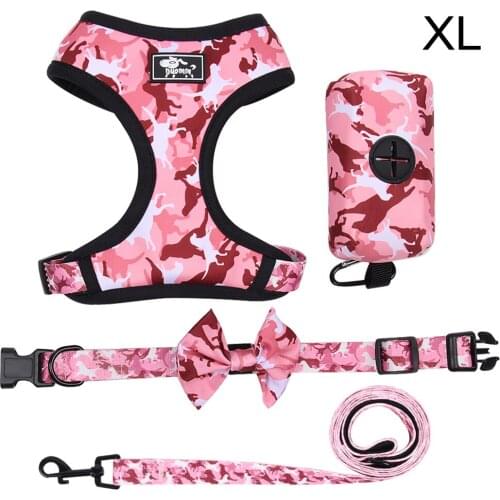 Pet Leash Dog Harness Collar Polyester More Color Adjustable For Small Medium Dogs Cats Pets Bag Dispenser Holder Easy Control