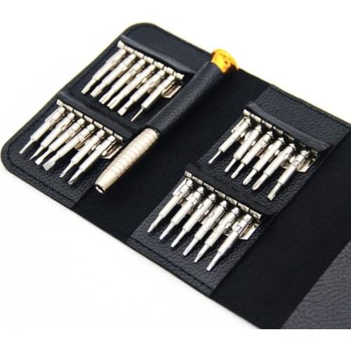 Precision Screwdriver Set Repair Opening Tool Kit 25 in 1 with Leather Case for Mobile Phone Small Toy Disassemble Hand Tool Kit