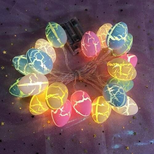 Transparent Lanterns Crack Pattern Easter Eggs Light String Battery Operated Party Decoration PVC Warm White Eggs-shaped Lights