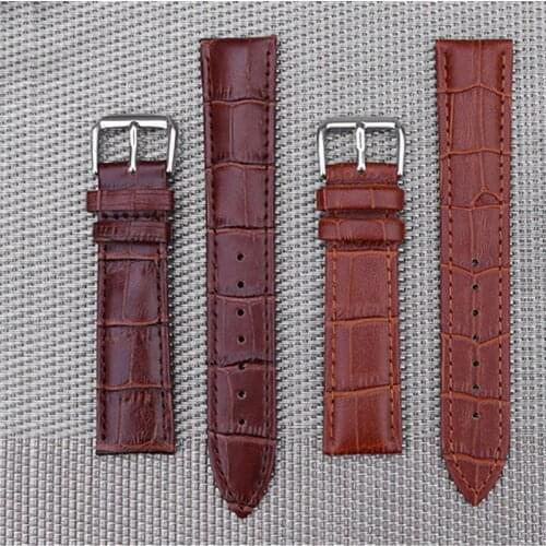 Genuine Leather Watch Strap Fashion For Men And Women Buckle Flat Wristwatch Band Long Watch Strap 18mm 22mm 24mm Accessories