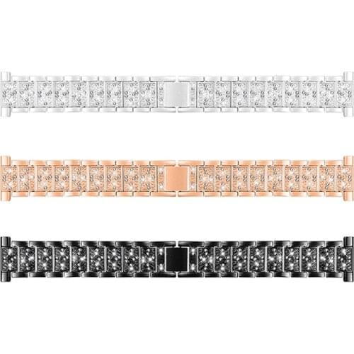 Stainless Steel Wrist Strap For Huami Huawei Watch Replacement Wristband Rhinestone Steel Bracelet Women Band 20mm/22mm