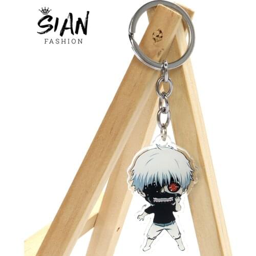 SIAN Tokyo Ghoul Keychain Ken Kaneki Double Sided Acrylic Key Chains Japanese Anime Personalized Pendant Accessories Car Keyring