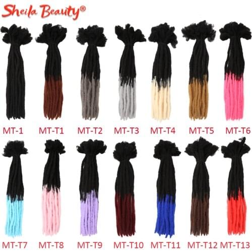 22inch Dreadlocks Crochet Braids Hair Ombre Synthetic Faux fake Locs Pre Stretched Braiding Hair Extensions for Women Men Black
