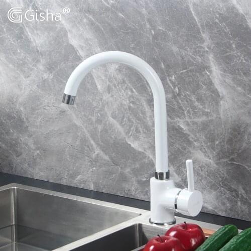 Gisha Brass Kitchen Faucets 360 Degree Swivel Kitchen Sink Faucet deck mounted Single Hole Handle Mixer Tap Mixer G2038