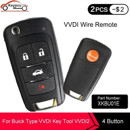 Xhorse VVDI Universal Wireless Flip Remote Control Key 4 Button for Buick Type for Buick Type XKBU01EN