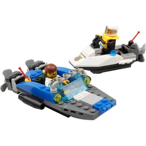 125pcs Kaizhi 6733 Marine Police Headquarters Series Marine Police Boat Assembly Toy Gifts