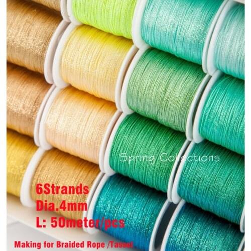 20pcs/set 6Strands Wire Dia.0.4mm Cord Thread String DIY Beading Bright Color Braided String for Rope/ Tassel Making
