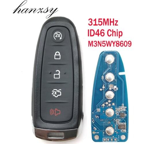 5 Buttons Car Remote key For Ford Explorer Edge 2011 2012 2013 2014 2015 2016 2017 Smart Key with ID46 Chip 315MHZ