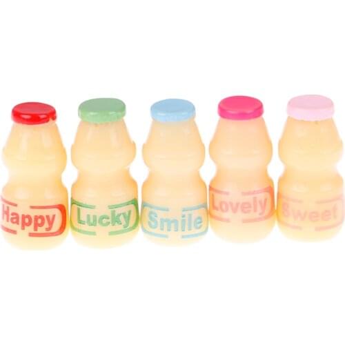 5Pcs/lot 1/6 Dollhouse Miniature Yakult Milk Drink Bottle Food for Blyth OB Doll Wine Water Pretend Play Kitchen Toy